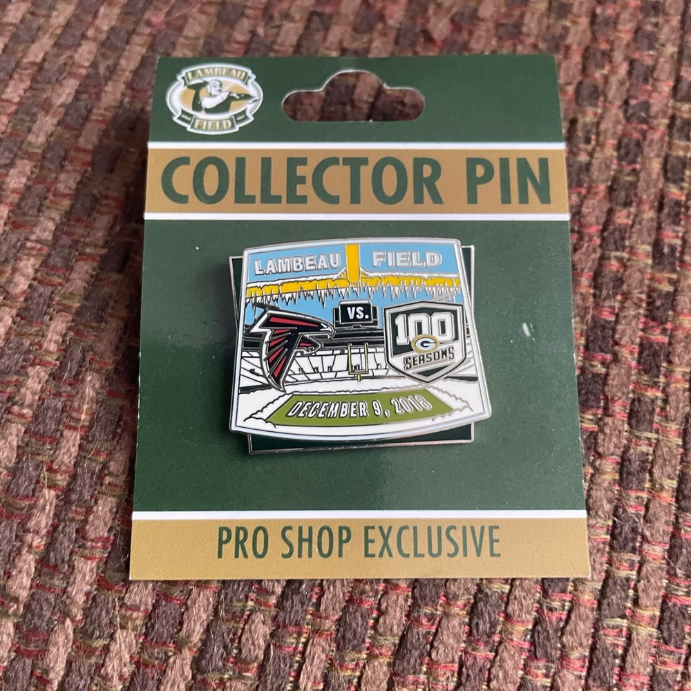 Green Bay Packers collectors pin. Game 12/9/18 vs the Falcons.